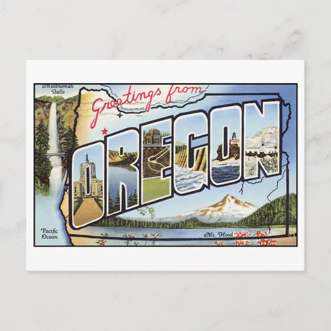 Postal de Oregon de Vintage (Anverso)