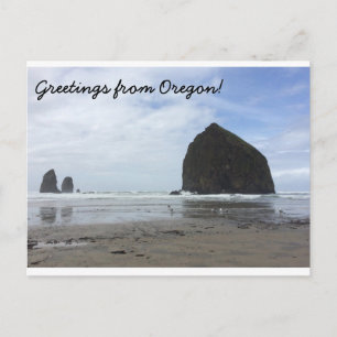 Postal de Oregon: playa de cañones y roca de pajar