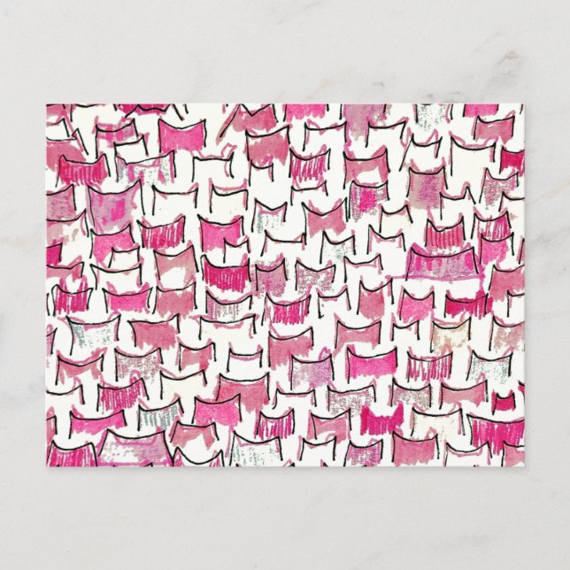 Postal de orejas gáticas rosadas (Anverso)