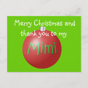 Postal de ornamento de Navidad Mimi