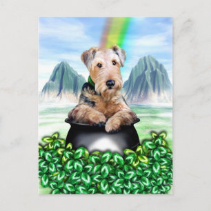 Postal de oro de Airedale Terrier