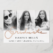 Postal de oro de rosa de foto graduada