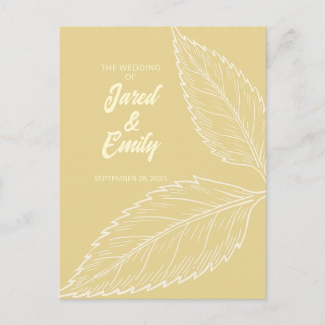 Postal de oro suave de la invitación a la boda (Anverso)