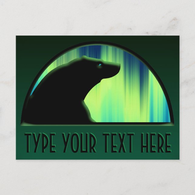 Postal de oso Aurora Nativa Aurora Bear Postales d (Anverso)