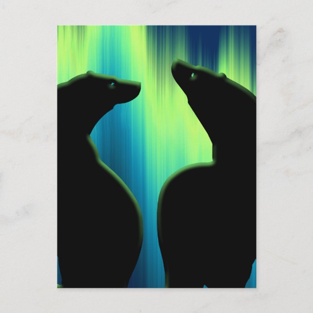 Postal de oso Aurora Nativa Aurora Bear Postales d (Anverso)