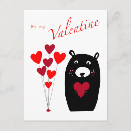 Postal de oso "Be my Valentine"