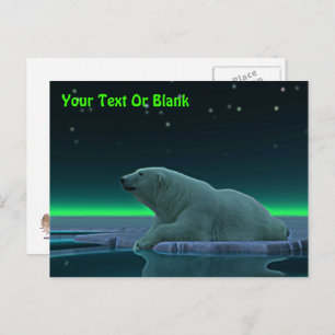 Postal de oso polar con borde de hielo