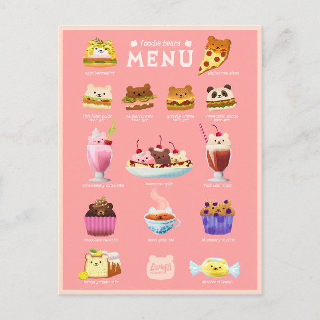 Postal de osos gourmet (Anverso)