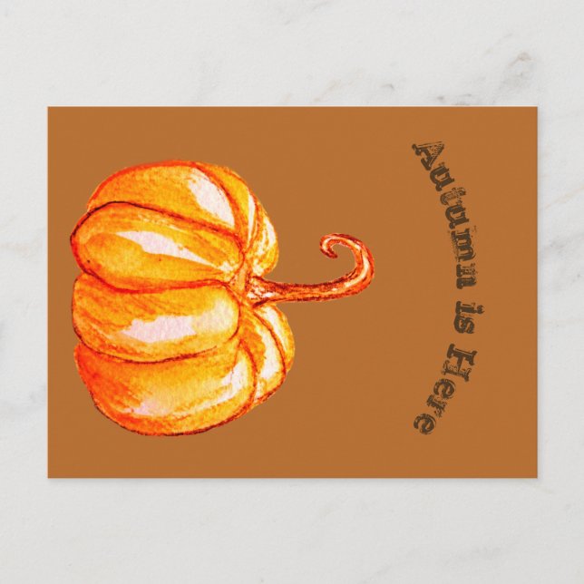 Postal de otoño con calabaza (Anverso)
