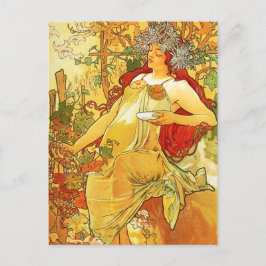 Postal de otoño de Alphonse Mucha