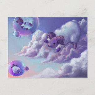 Postal de ovejas cortas