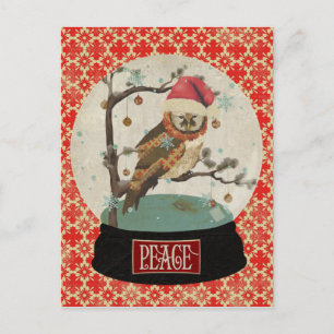 Postal de Owl Snowglobe de mamáes