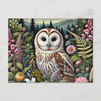 Postal de Owl Woodland | Majestic Forest Owl Art