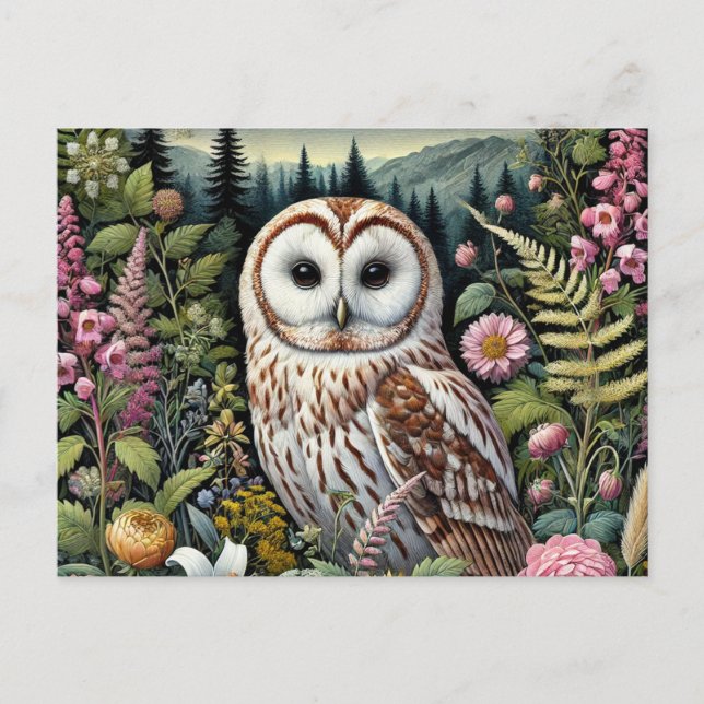 Postal de Owl Woodland | Majestic Forest Owl Art (Anverso)