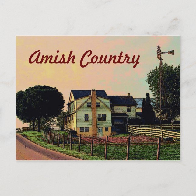 Postal de país Amish (Anverso)