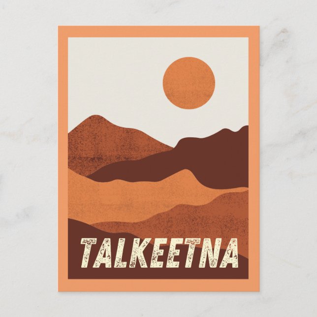 Postal de Paisaje de las Montañas Talkeetna, Alask (Anverso)