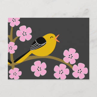 Postal de pájaro de primavera