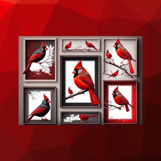 Postal de pájaro del cardenal rojo del norte (Subido por el creador)