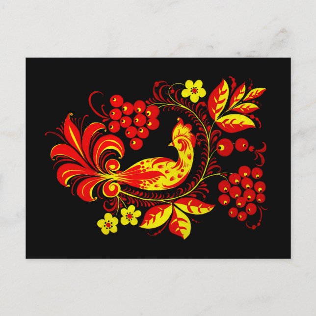 Postal de pájaro dorado (Anverso)