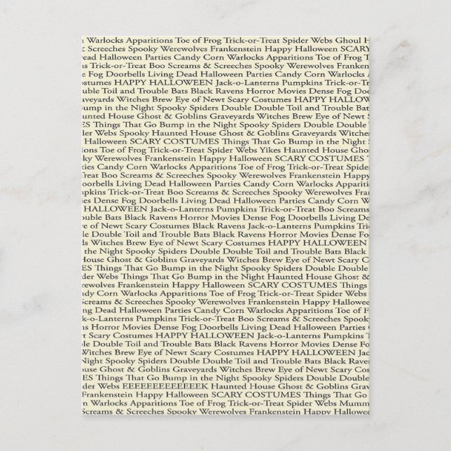 Postal de palabras espeluznantes (Anverso)