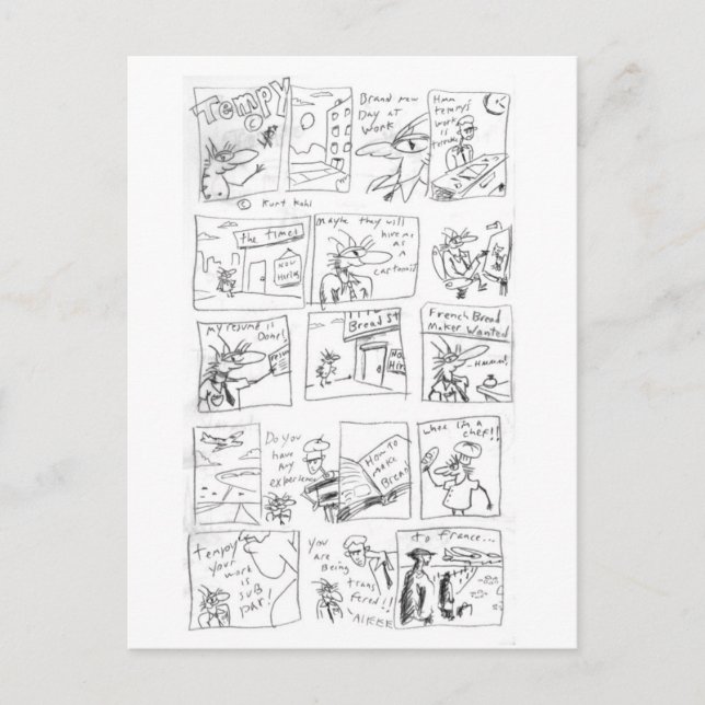 Postal de pan francés tempe (Anverso)