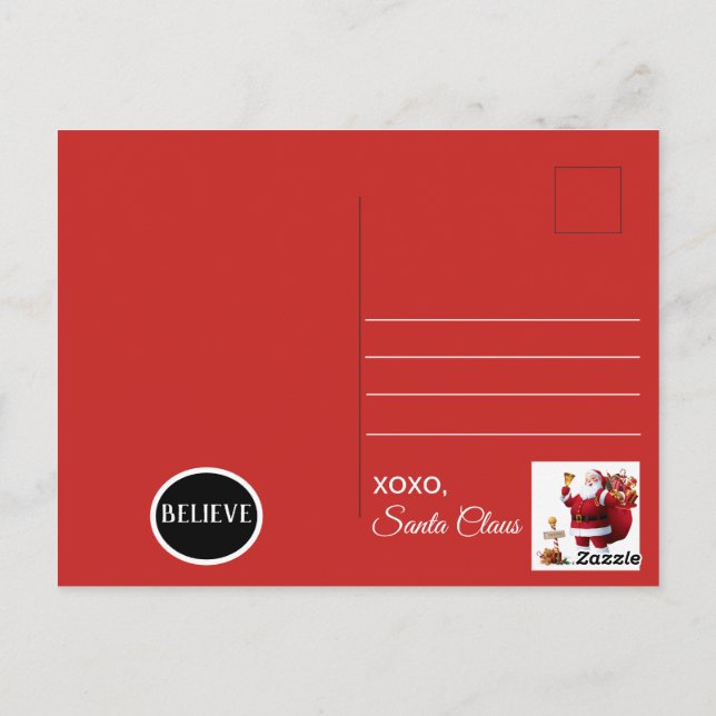 Postal de Papá Noel (Reverso)