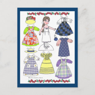 Postal de papel de Calico Chica Lillie