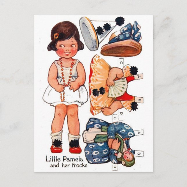 Postal de Paperdoll Little Girl Pamela (Anverso)