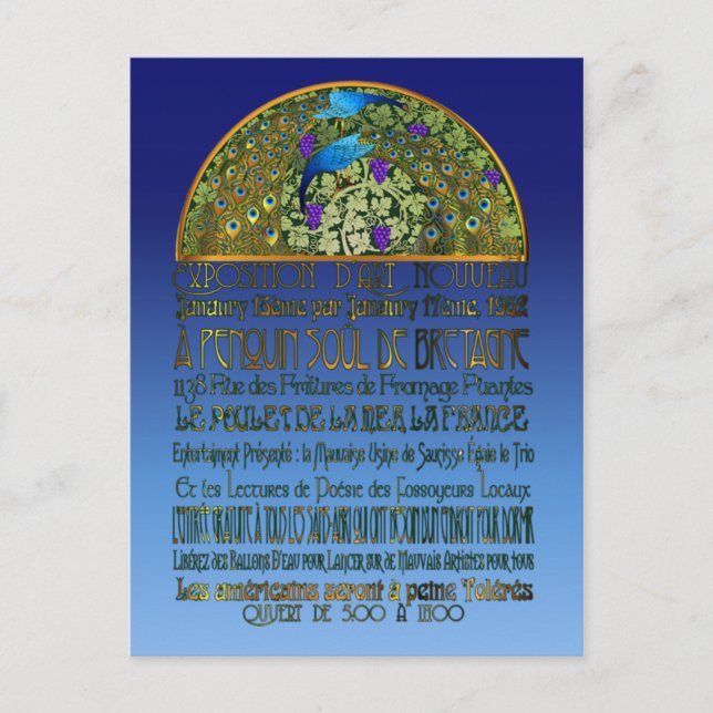 Postal de par de pavos reales (Anverso)