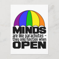 Postal de paracaídas arco iris