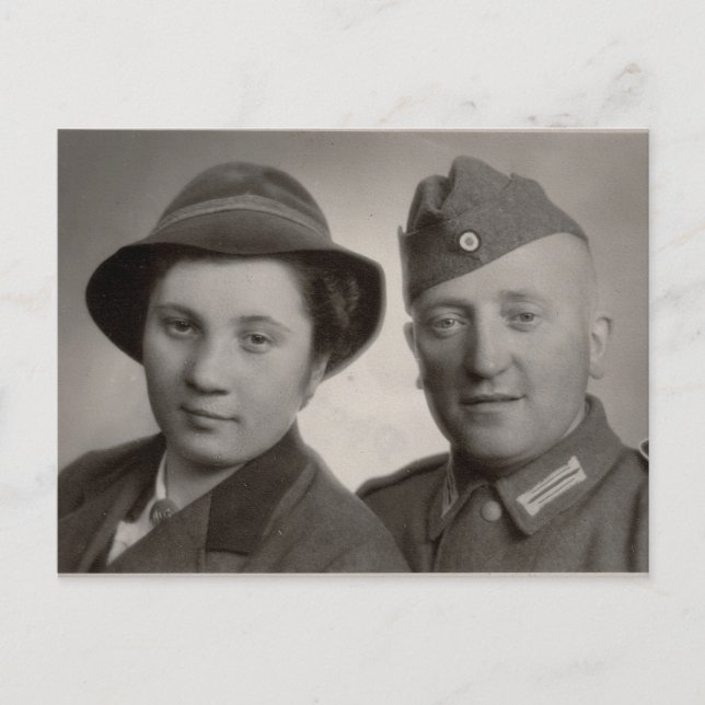 Postal de pareja de cosecha (Anverso)