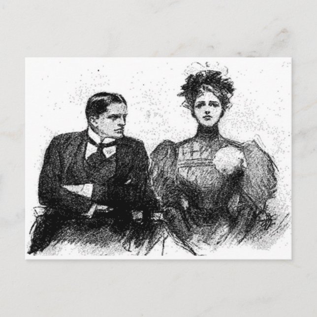 Postal de pareja victoriana (Anverso)
