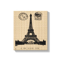 Postal de París vintage sobre lienzo