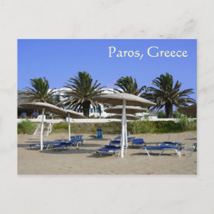 Postal de Paros, Grecia Paraguas de Playa
