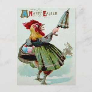 Postal de Pascua de Pollo Vintage
