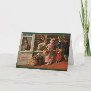 Postal de Pascua del vintage - conejitos de pascua
