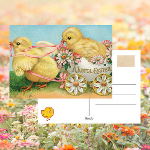 Postal de Pascua Jugosa con Floral de Chick Cute V