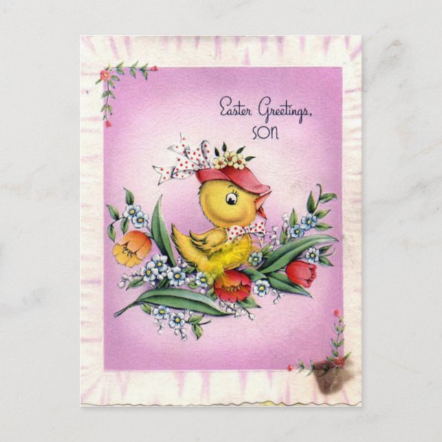 Postal de Pascua Vintage (Anverso)