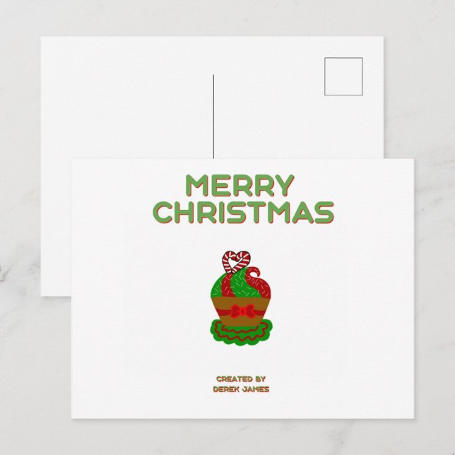 Postal de pastelería para navidades (Anverso / Reverso)