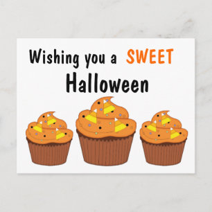 Postal de pastelitos dulces de Halloween