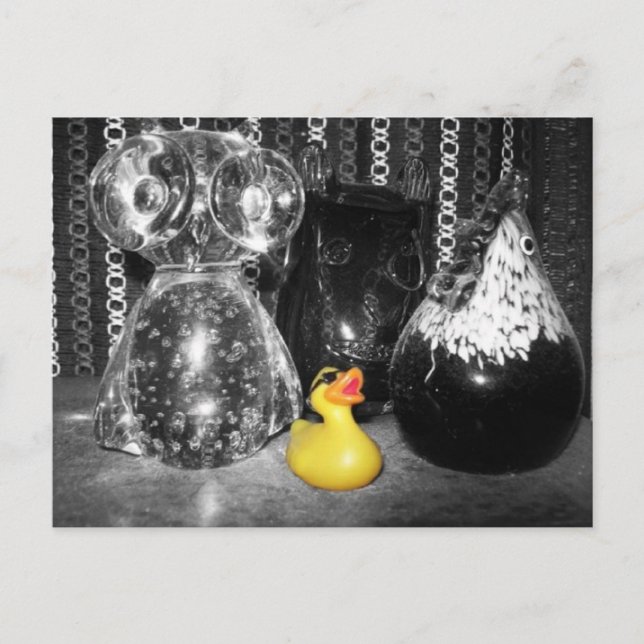 Postal de pato de goma para "Tres sabios" (Anverso)