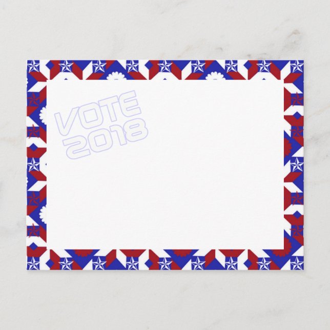 Postal de Patriotic Star Quilt VOTE 2018 (Anverso)