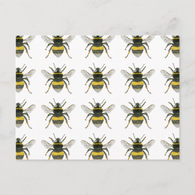 Postal de patrón de abeja con burbujas (Anverso)