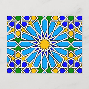 postal de patrones geométricos islámicos