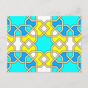 postal de patrones geométricos islámicos