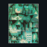 Postal de Paul Klee Dream City<br><div class="desc">Postal de Paul Klee Dream City. Color del agua en lienzo de 1921. El artista suizo alemán Paul Klee creó algunas de las pinturas abstractas más visualmente dinámicas del siglo XX. El Dream City es una obra cubista que cuenta con verdes, turquesas y marines acuáticos. La forma de los árboles,...</div>