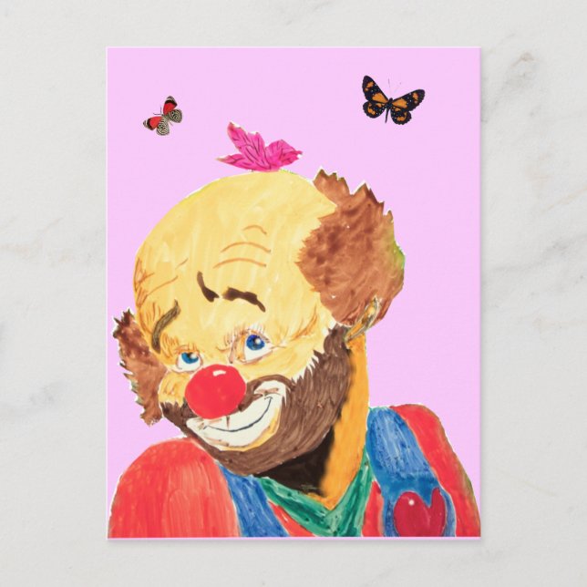 Postal de payaso adorable (Anverso)