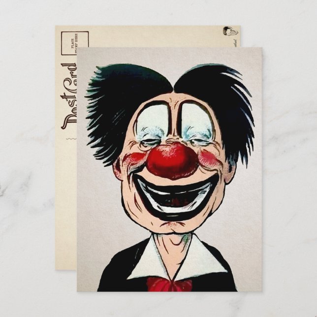 Postal de Payaso de Vintage Creepy (Anverso / Reverso)