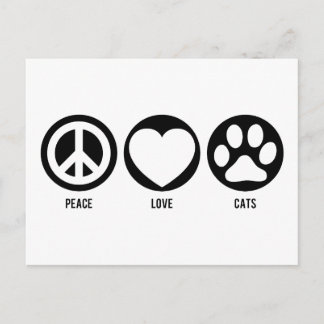 Postal de Peace Love Cats