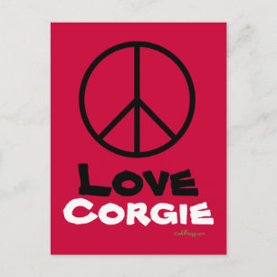 Postal de Peace Love Corgie
